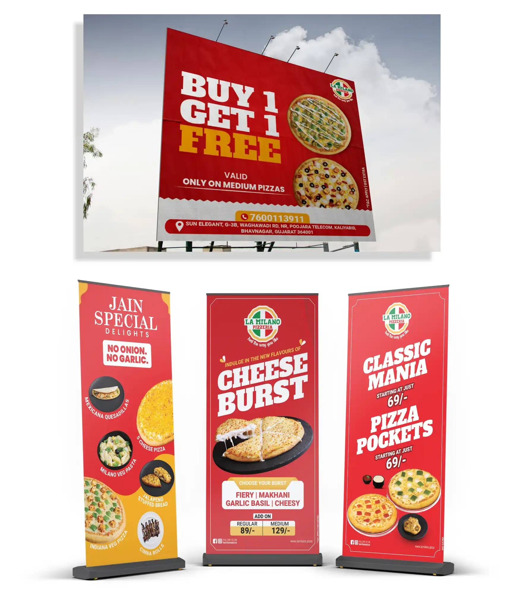 La Milano Pizzeria Banner Mockup