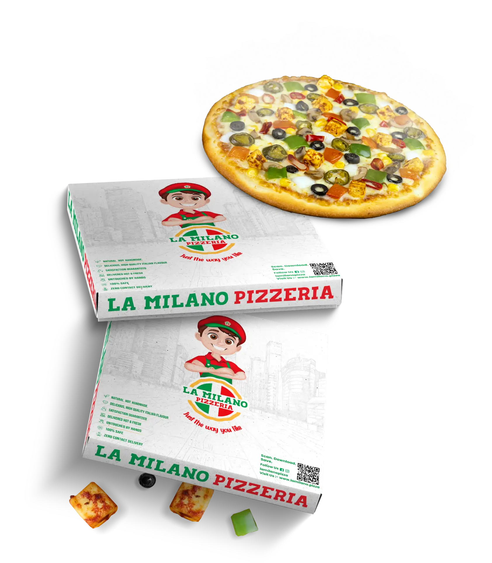 La Milano Pizzeria Pizza Box Mockup
